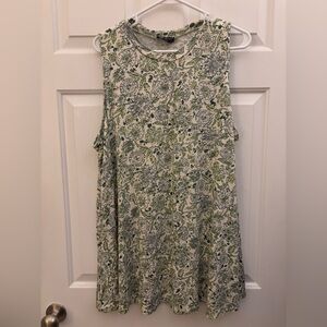 Lane Bryant Green and Blue Floral Dress